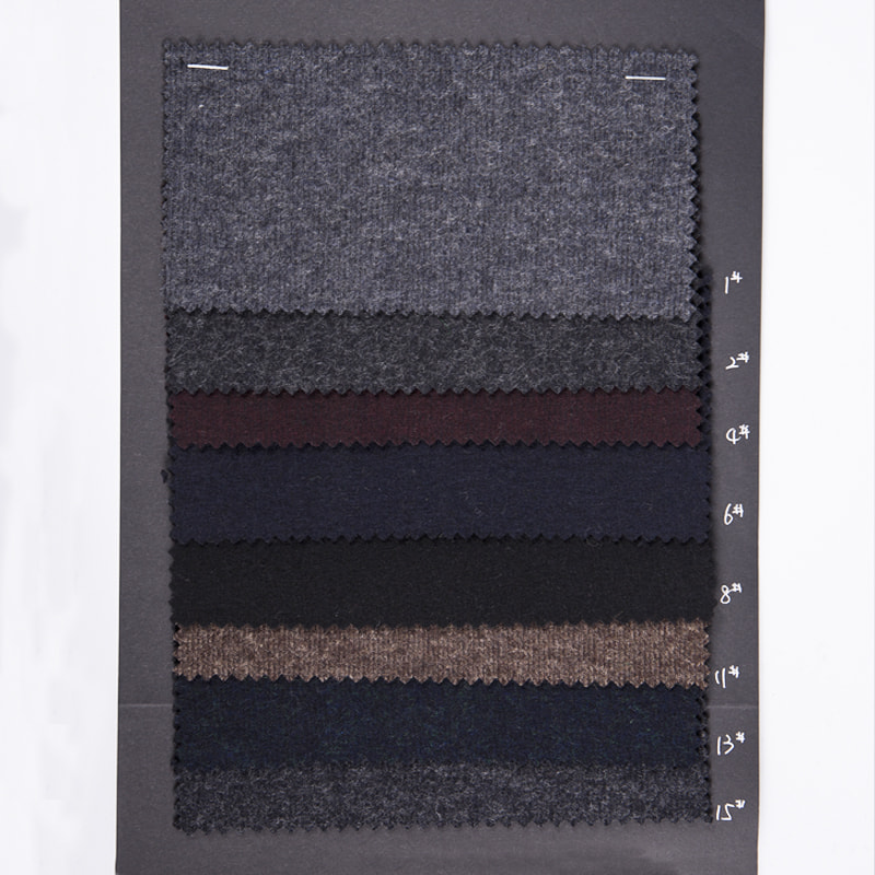 Gebreide heren polyester streep wol twill fleece stof voor winterkleding AJ222-verschillende kleuren