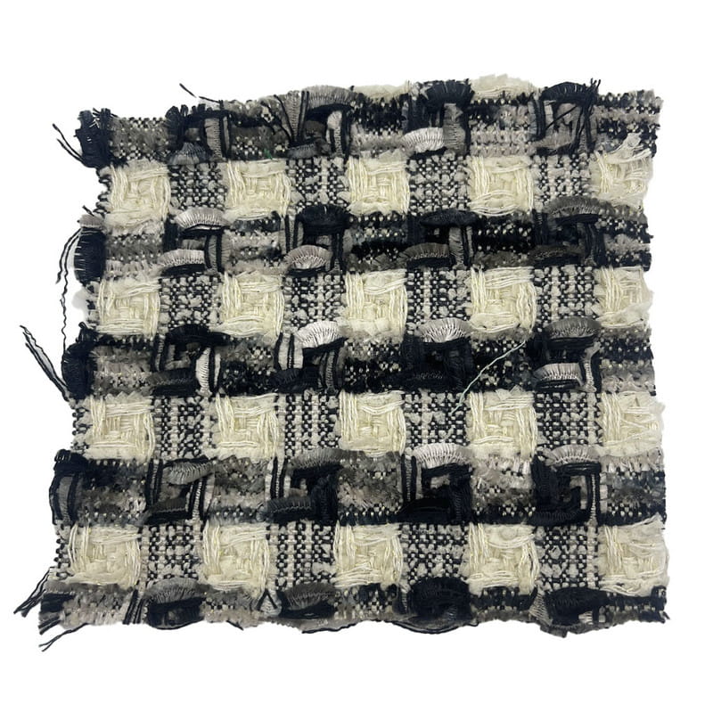 Luxe zwartgrijze geruite geweven tweedstoffen met fijne textuur voor jassen 22042