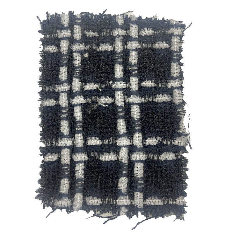 Tijdloze zwarte wollen plaid geweven tweedstoffen voor kleding 23545