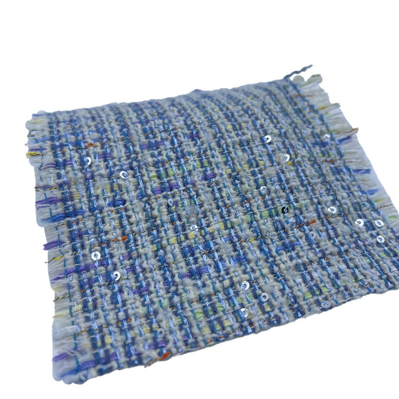 Wol Polyester Metallic Pailletten Tweed Stoffen Voor Dames Jurkjassen ZZH24018